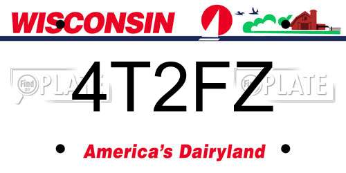 4T2FZ Wisconsin License Plate