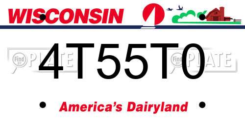 4T55T0 Wisconsin License Plate