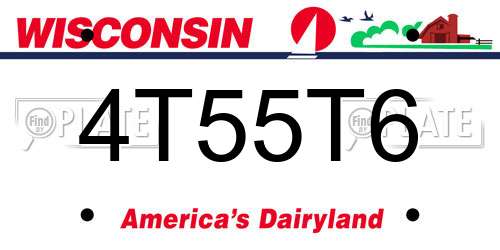4T55T6 Wisconsin License Plate