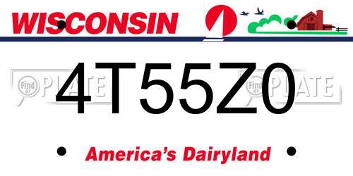 4T55Z0 Wisconsin License Plate