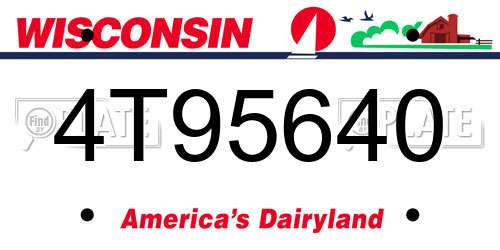 4T95640 Wisconsin License Plate