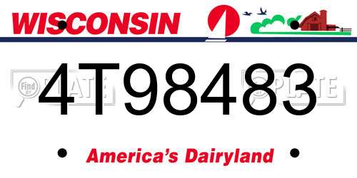 4T98483 Wisconsin License Plate