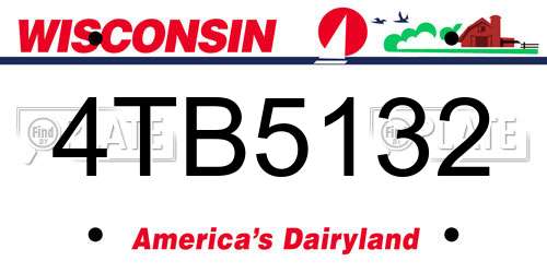 4TB5132 Wisconsin License Plate
