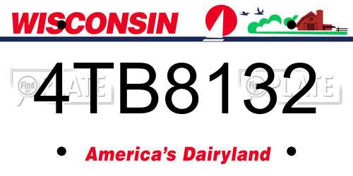 4TB8132 Wisconsin License Plate