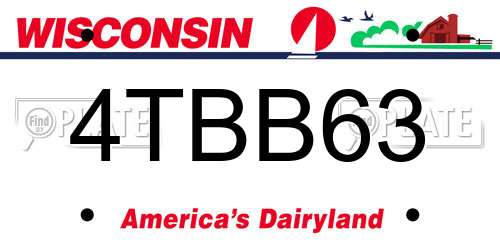 4TBB63 Wisconsin License Plate