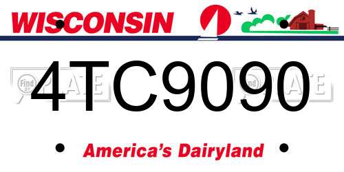 4TC9090 Wisconsin License Plate