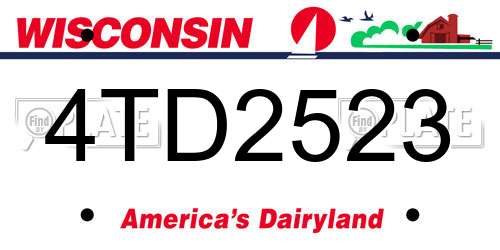 4TD2523 Wisconsin License Plate