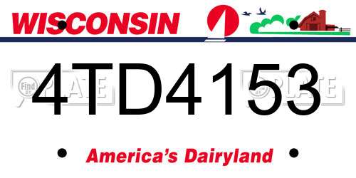 4TD4153 Wisconsin License Plate