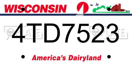 4TD7523 Wisconsin License Plate