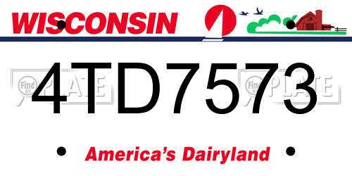 4TD7573 Wisconsin License Plate