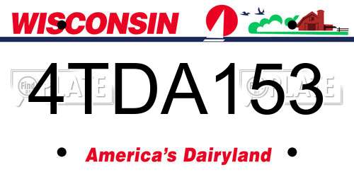 4TDA153 Wisconsin License Plate