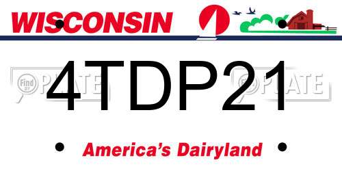 4TDP21 Wisconsin License Plate