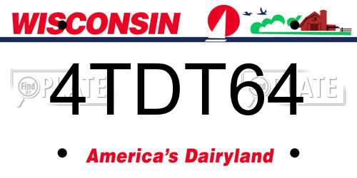 4TDT64 Wisconsin License Plate