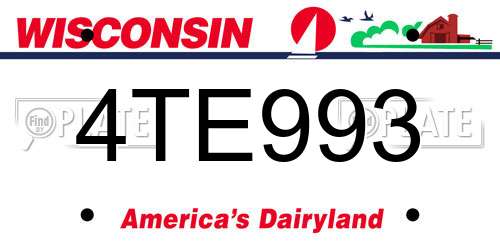 4TE993 Wisconsin License Plate