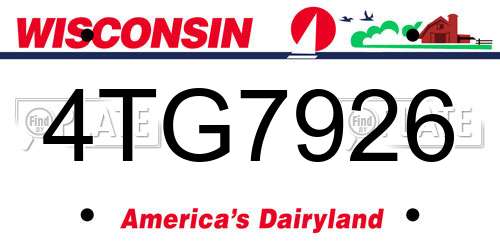 4TG7926 Wisconsin License Plate