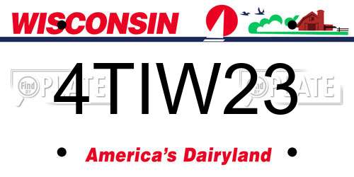 4TIW23 Wisconsin License Plate