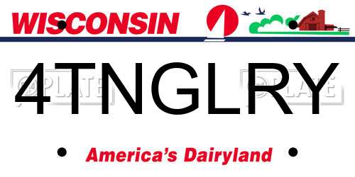 4TNGLRY Wisconsin License Plate
