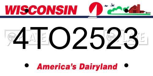 4TO2523 Wisconsin License Plate