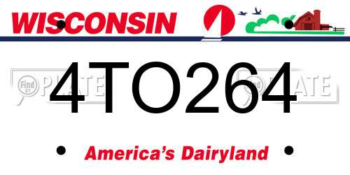 4TO264 Wisconsin License Plate