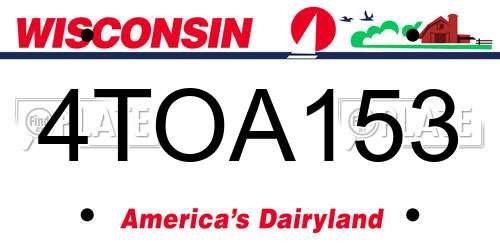 4TOA153 Wisconsin License Plate