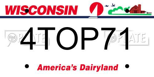 4TOP71 Wisconsin License Plate