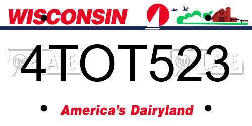 4TOT523 Wisconsin License Plate