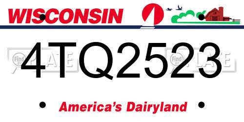 4TQ2523 Wisconsin License Plate