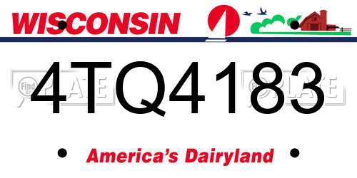 4TQ4183 Wisconsin License Plate