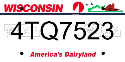4TQ7523 Wisconsin License Plate