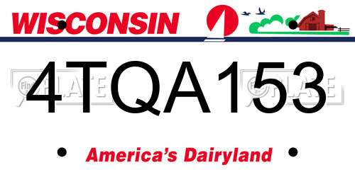 4TQA153 Wisconsin License Plate