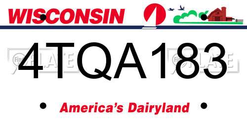 4TQA183 Wisconsin License Plate