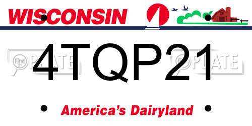 4TQP21 Wisconsin License Plate