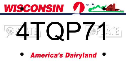 4TQP71 Wisconsin License Plate