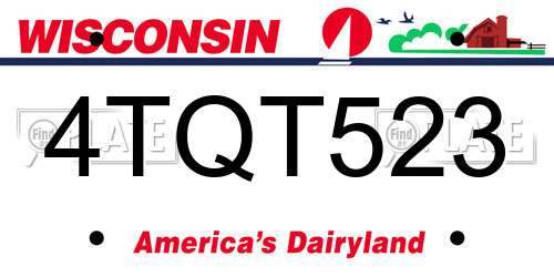4TQT523 Wisconsin License Plate