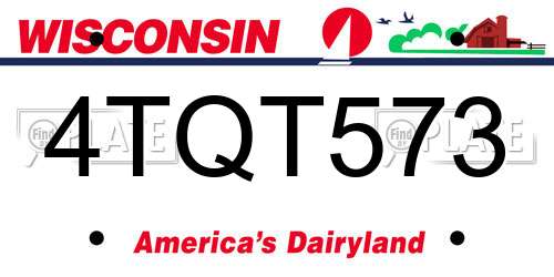 4TQT573 Wisconsin License Plate