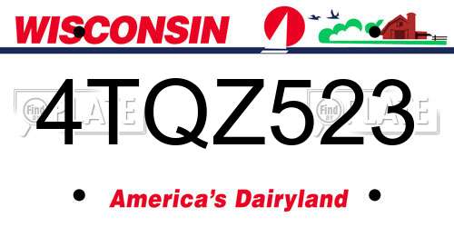 4TQZ523 Wisconsin License Plate
