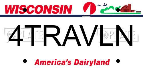 4TRAVLN Wisconsin License Plate