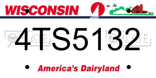 4TS5132 Wisconsin License Plate