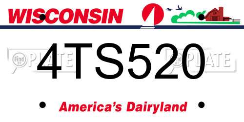 4TS520 Wisconsin License Plate