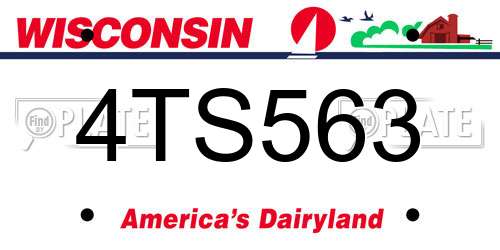 4TS563 Wisconsin License Plate