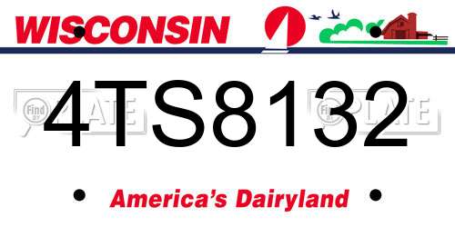 4TS8132 Wisconsin License Plate
