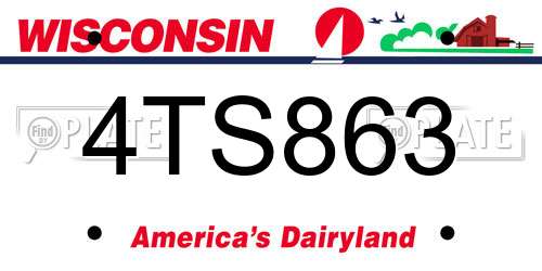 4TS863 Wisconsin License Plate