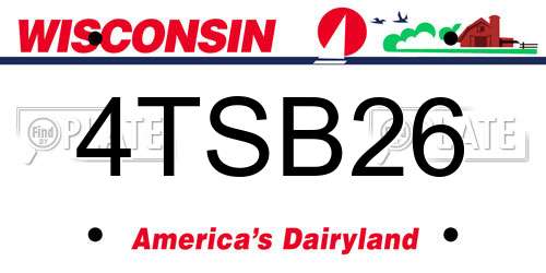 4TSB26 Wisconsin License Plate