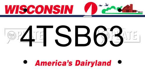 4TSB63 Wisconsin License Plate