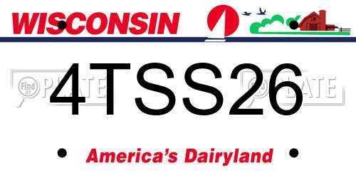 4TSS26 Wisconsin License Plate