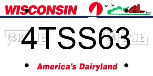 4TSS63 Wisconsin License Plate