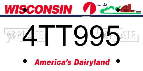 4TT995 Wisconsin License Plate