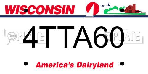 4TTA60 Wisconsin License Plate