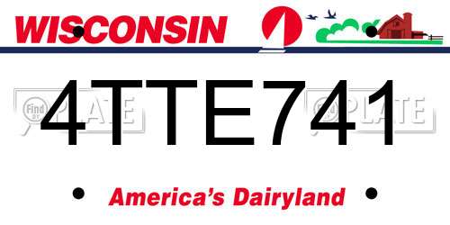 4TTE741 Wisconsin License Plate