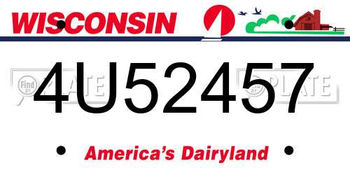 4U52457 Wisconsin License Plate